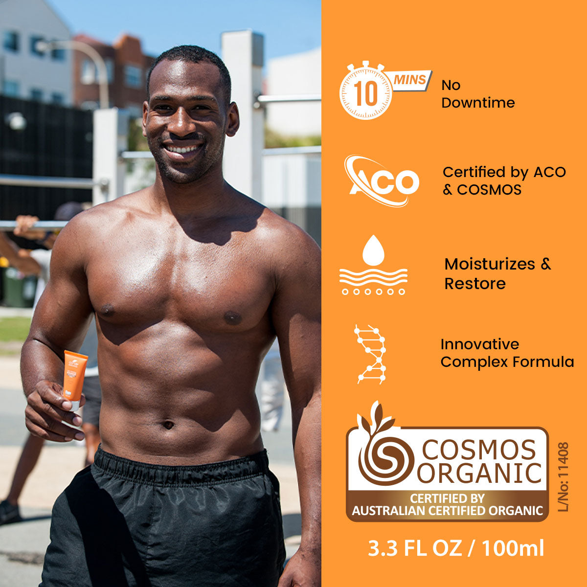 Experience the power of Carols Beauty's 100% Certified Organic Sun Tanning Enhancer. This innovative lotion delivers a natural tan in 10 minutes with no downtime. Moisturizes and restores skin. Certified by ACO & COSMOS. #OrganicTanning #NaturalBeauty #FastResults